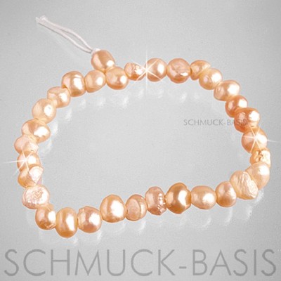 Freshwater Cultured Pearl Bracelet Apricot (Stretch) Excellent!