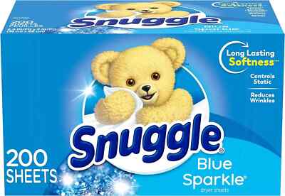 Snuggle Fabric Softener Dryer Sheets, Blue Sparkle, 200 Count