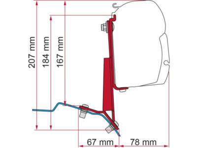 FIAMMA MARKISENHALTERUNG ADAPTER F35PRO F45S FORD TRANSIT CUSTOM CAMPERVAN