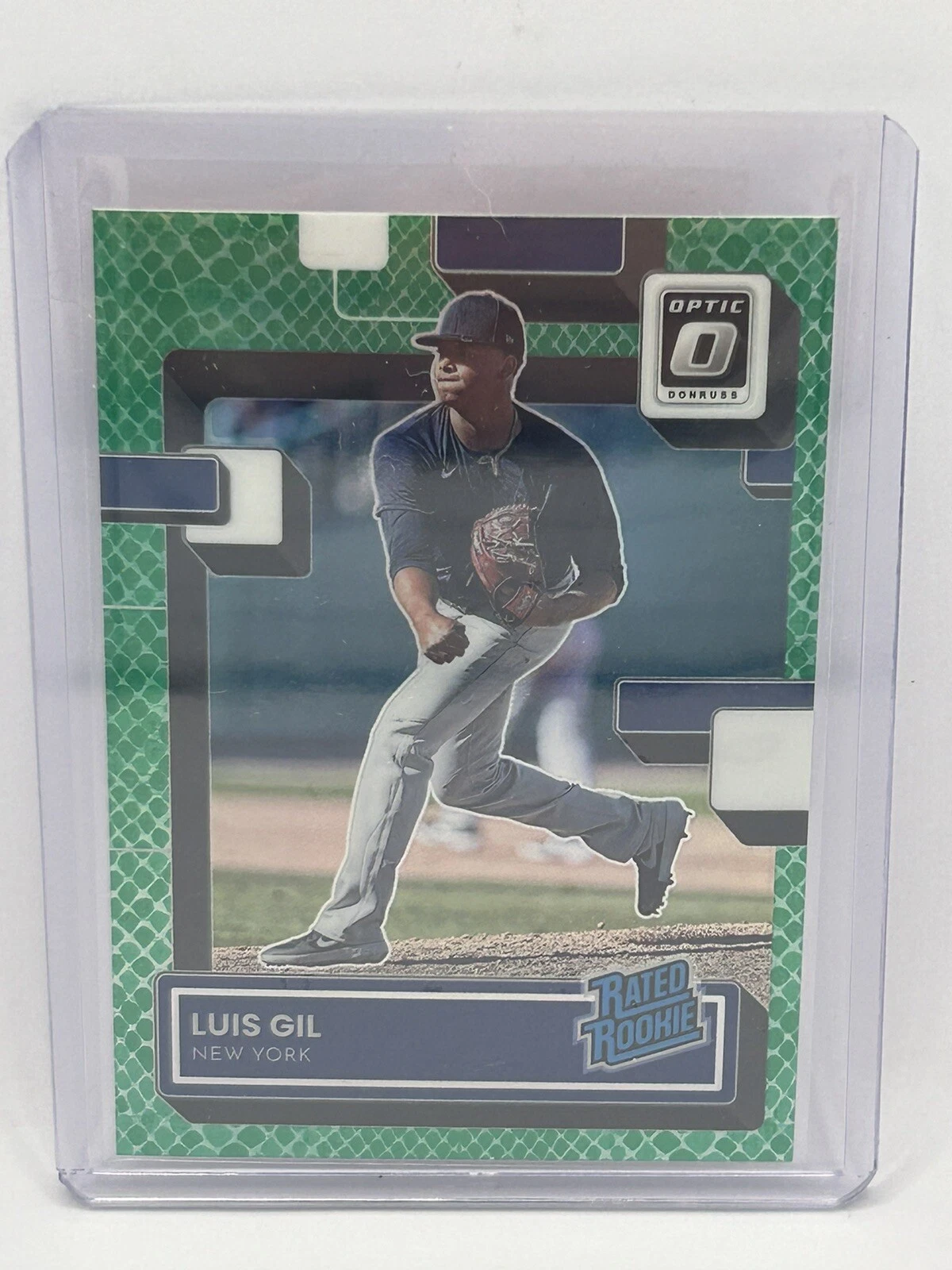 2022 Panini Optic Luis Gil Rated Rookie Green Dragon Scales Prizm /99 Yankees