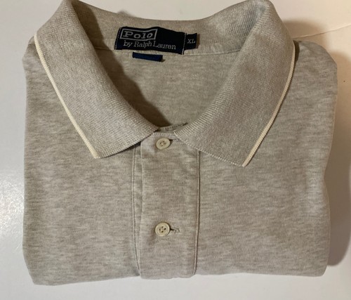 Polo Ralph Lauren Long Sleeve Button Collar Shirt Cotton Tan Heather Men's XL VG - Picture 11 of 11