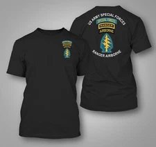 US Army Special Forces Airborne Ranger - Custom Men's front and back T-Shirt Tee