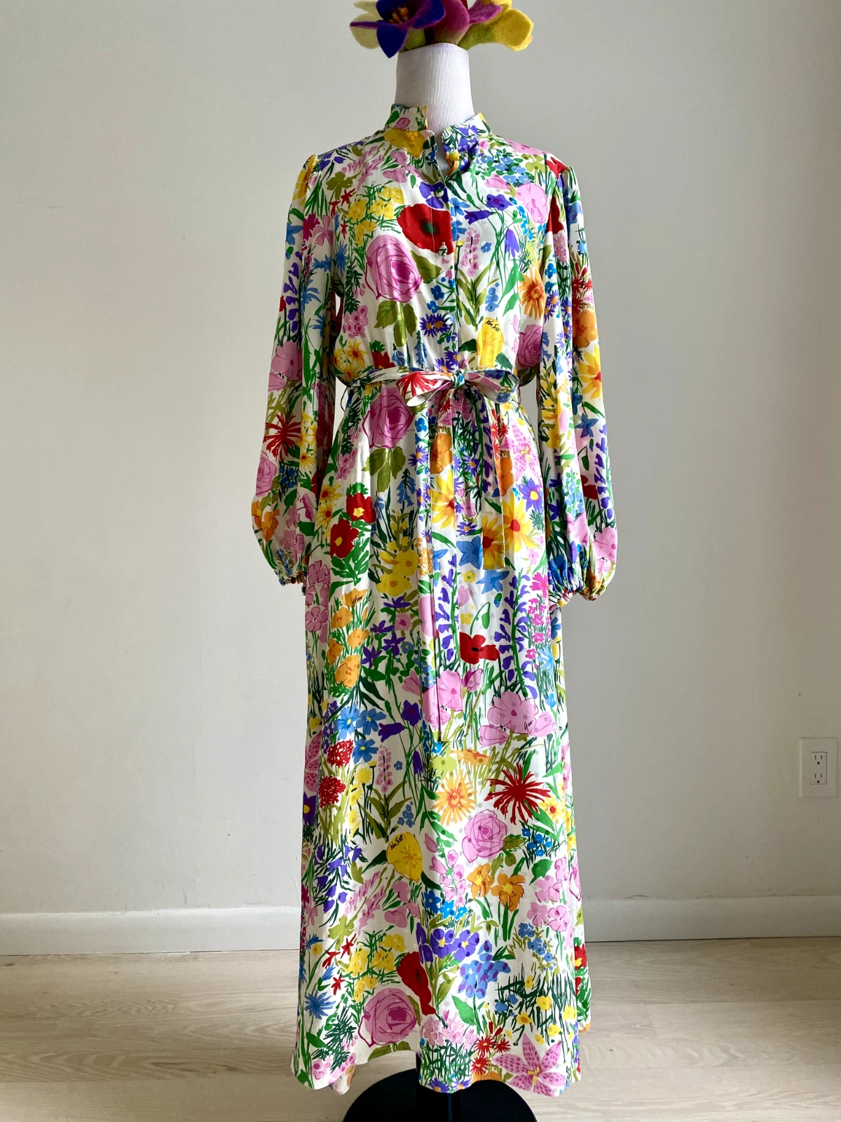 MAGNIFIQUE rare robe Gucci soie fleurie PRINTEMPS occasion poches ken scott maxi