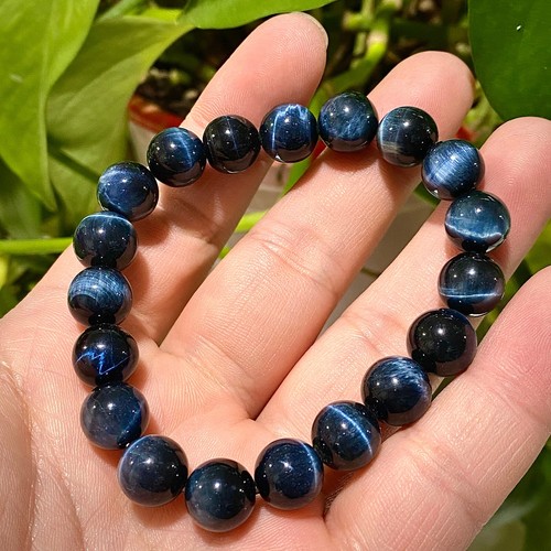 27 G Mode 10 mm Natürlich Blau Tigerauge Rund Edelstein Perlen Armband