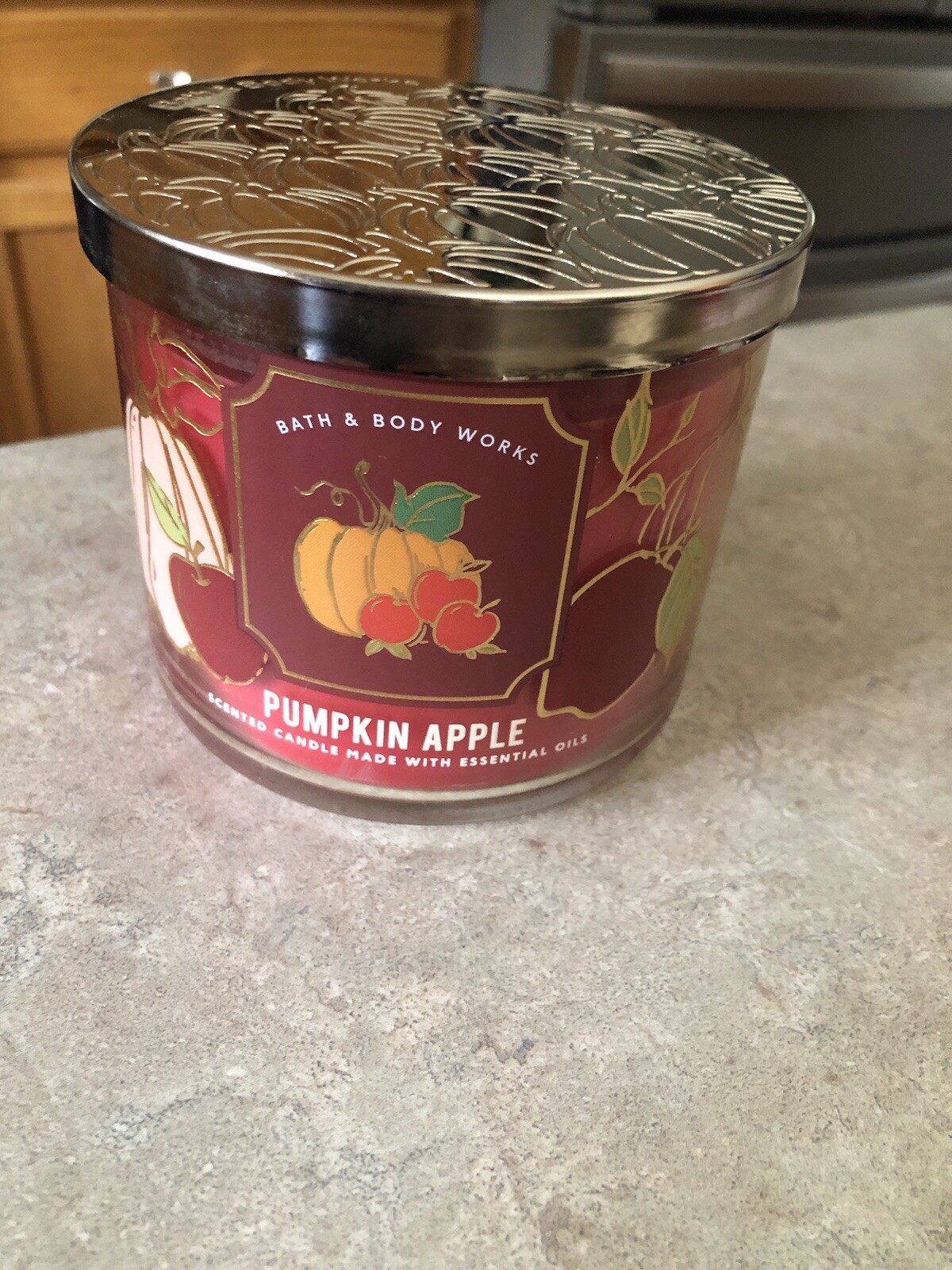 Bath & Body Works Pumpkin Apple 3-Wick Candle 14.5 oz New Fall Scent