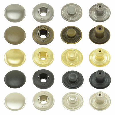 Druckknöpfe S-Feder, nähfrei, Snaps Buttons Knöpfe Metallknöpfe - Messing/Stahl