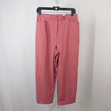 Sag Harbor Stretch Straight-Leg Cropped Pants - 10, Red Plaid 1455