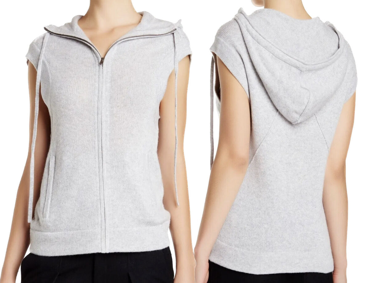 HELMUT LANG⚡️Cashmere knit gray sleeveless zip hooded HELMUT LANG⚡️Cashmere knit gray sleeveless zip hooded