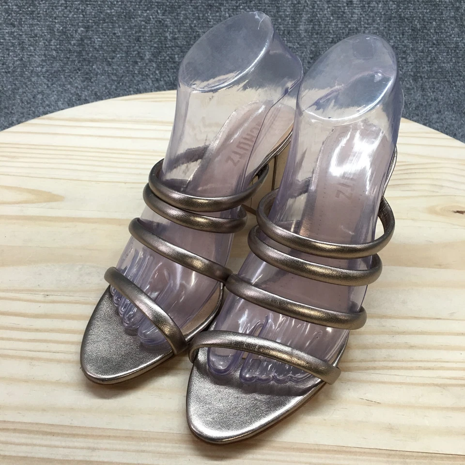 Sandalias Schutz Mujer 7 B Felisa Informales Sin Cordones Deslizables Marrón Metálico Foto 3 de 4