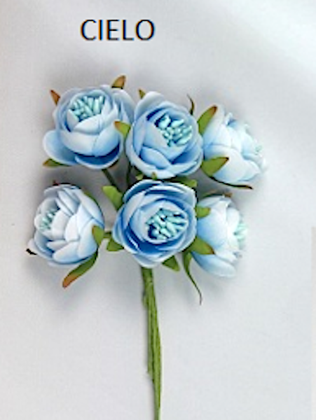 144 Bacche In Resina Per Bomboniere - Set 12 Mazzi Da 12 Fiori Con Stelo Metallico