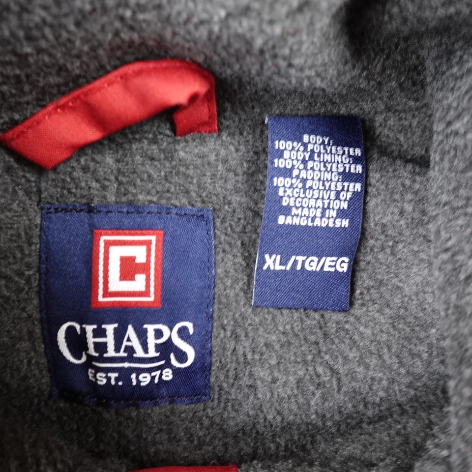 Ralph Lauren Chaps Vest Mens XL Red Fleece Lined Windbreaker Bomber Jacket Coat - Image 4 of 4