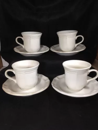 Mikasa French Countryside Coffee Cups and Saucers Set of 4