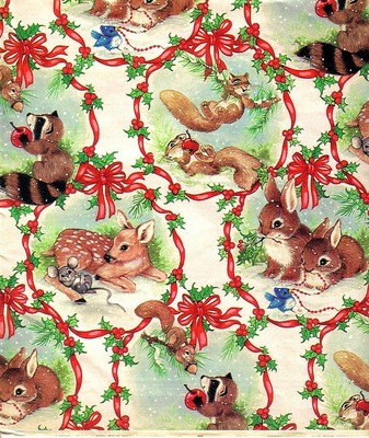 Retro Vintage Christmas Critters 8x10 Quilt Fabric Block -Buy 2, Get 1 FREE!