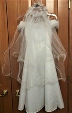 First Communion Dress-Flower Girl Dress - Gently Used- Great Condition w/ Veil
