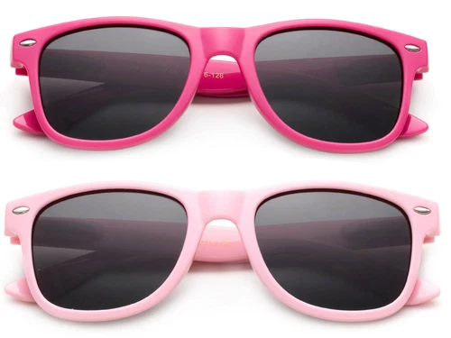 Kids Sunglasses Polarized Girls Pink Frame Cute Classic Retro 1-6 Years UV 100
