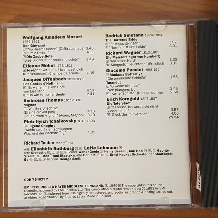 RICHARD TAUBER Opernarien & Duetten  VG+/VG+(CD) - Bild 2 von 4