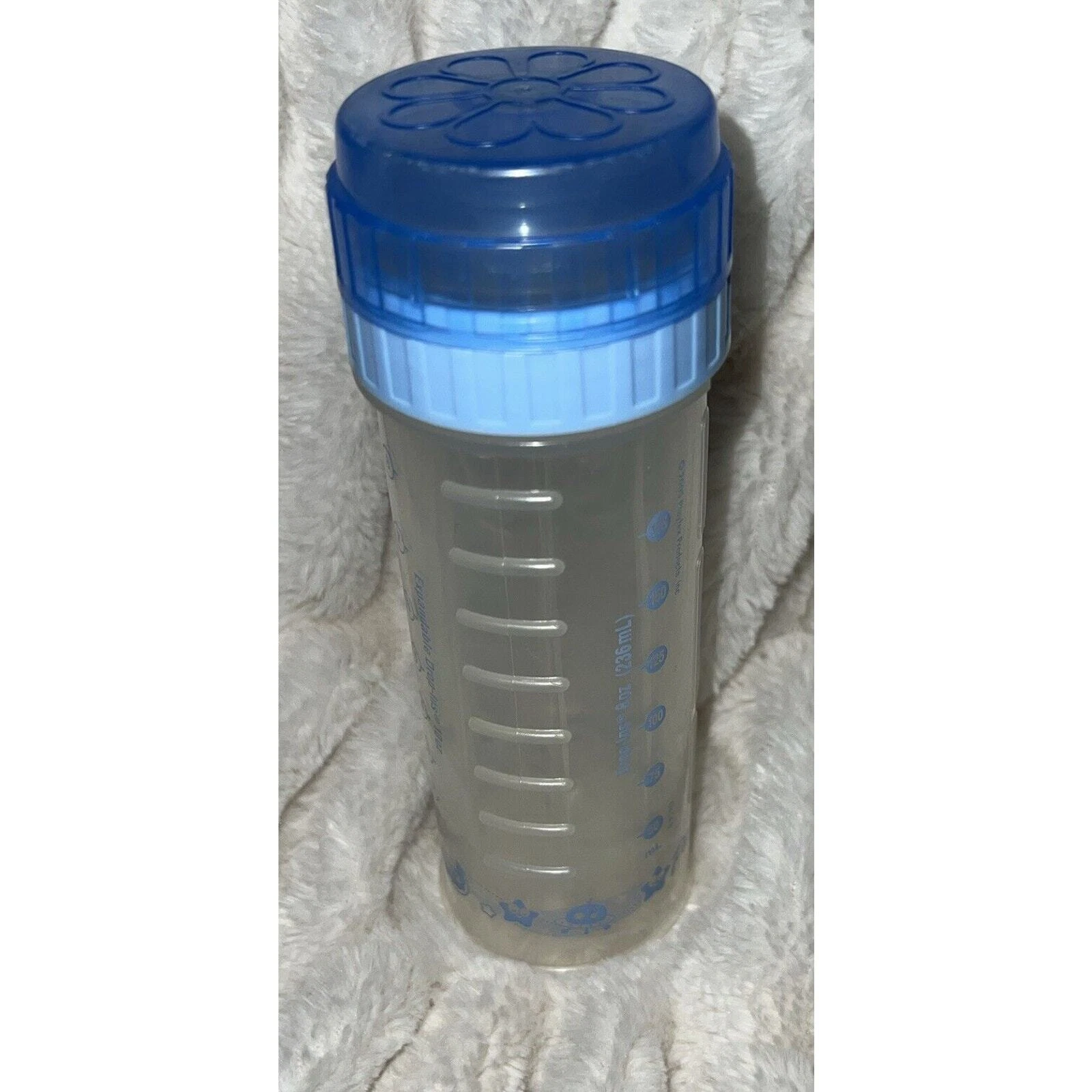 Vintage Playtex Nursery Drop-Ins Bottle Flat Top 8oz Blue 2005 With 2 Nipples