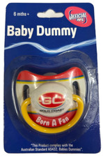 GOLD COAST SUNS AFL TEAM 2008 - 2010 LOGO INFANT BABY DUMMY PACIFIER 6 MONTHS