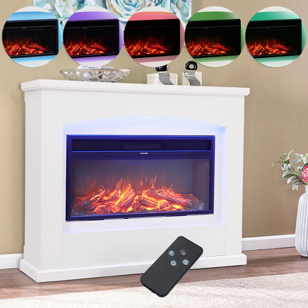 34 Inch LED Fireplace Inset Free Standing Electric Fire Heater with Remote  Logs | eBay
