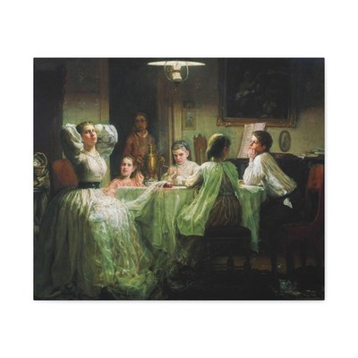 Vasili Maksimov - Sewing the Dowry - Canvas Wall Art