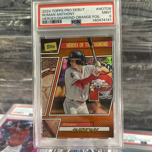 2024 Topps Pro Debut Roman Anthony Heroes of the Diamond Orange #11/25 PSA 9