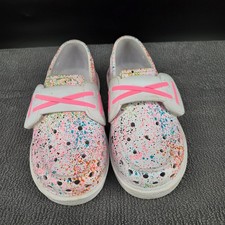 Sperry Float Girls White Multi Paint Splatter Boat Shoes SCL166614 Size 11M
