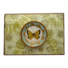 Lori Siebert Decor Wall Hanging Plaque Butterfly Decoupage Wooden EUC