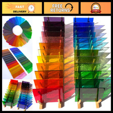 24 Sheets Transparent Stained Glass Variety Pack - 4x6 Inch Rainbow Art for Craf