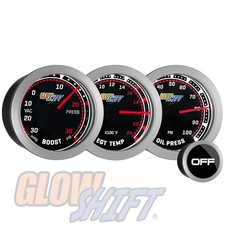 Glowshift Turbo Boostoil Pressureegt Gauge Set Tinted Series 52mm