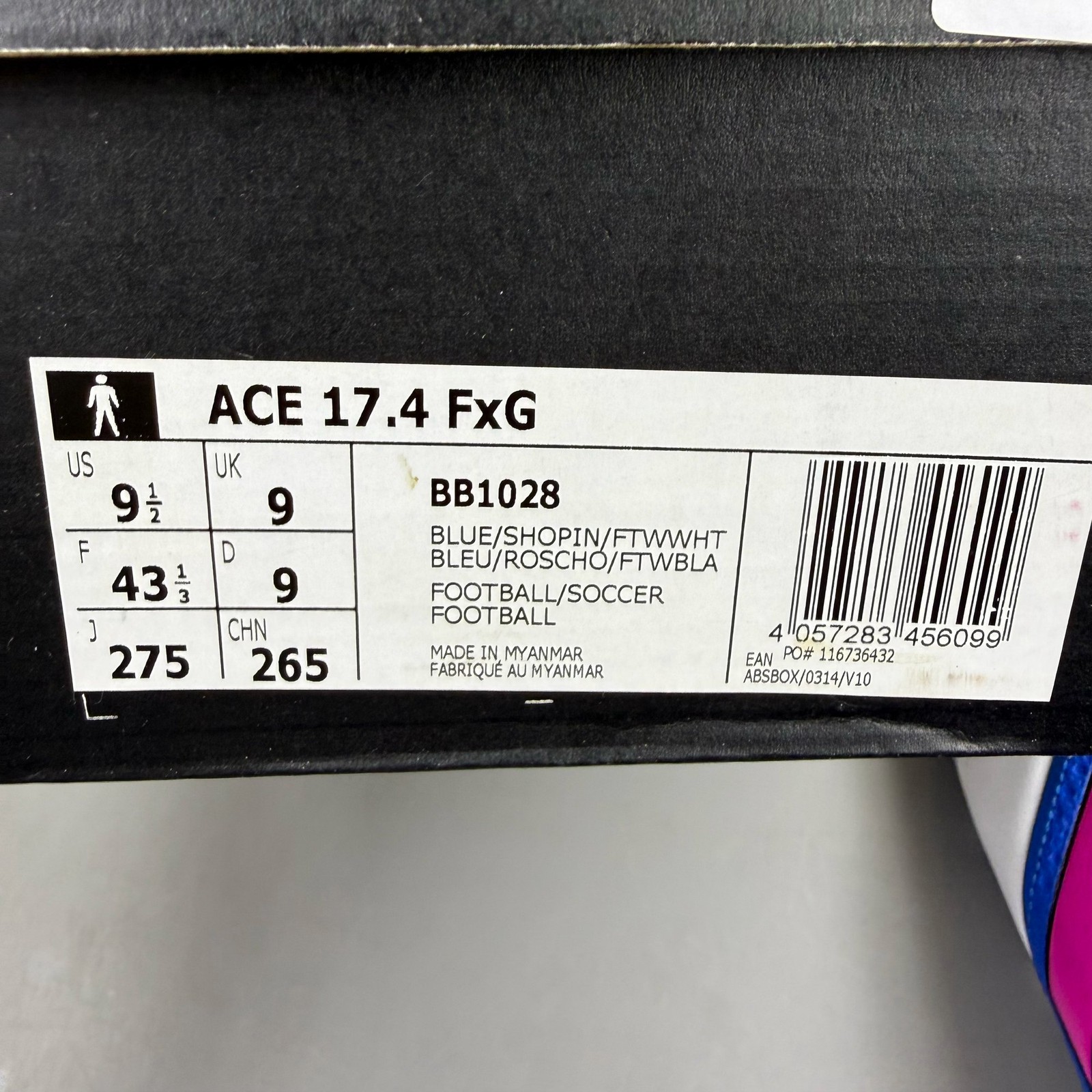 Adidas Football Boots Ace 17.4 FxG Blue Pink White UK 9 Men's Trainers BB1028 image 7