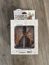 Twisted X Kids Moccasin Casual Shoes 4M Honey/Black/Carrot Leopard ICA0016