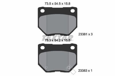 TEXTAR 2338102 Bremsbelagsatz, Scheibenbremse für SUBARU