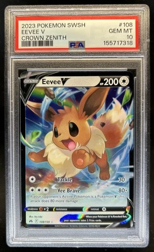 2023 Pokemon SWSH Crown Zenith Eevee V #108/159 PSA 10 GEM MINT