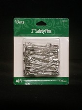 NIP Dritz 2" 50 MM Safety Pins, 40, AJM14376, Zinc-Plated Steel