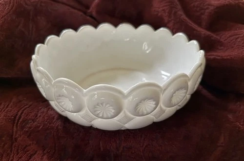 Vintage Milk Glass Bowl - Stars and Moons