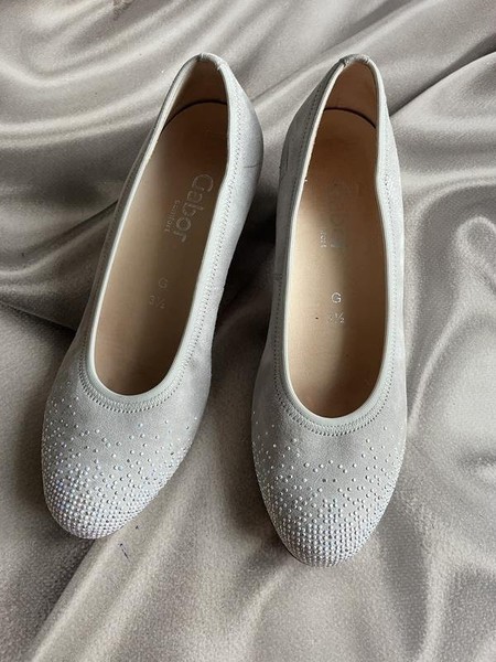 Women Gabor Heels Grey Suede 36.5 #7SMA