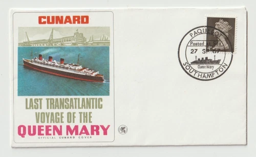 27/9/1967 UK GB Cover - Cunard Last Transatlantic Voyage of the Queen Mary
