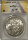 1878 7tf Morgan Silver Dollar Rev of 79 ANACS AU55