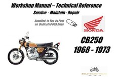 Honda CB250 CB 250 Service Repair Workshop Manual 1968 - 1973