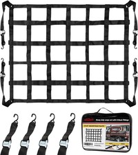 42x50 Inch Pickup Cargo Net 2" Mesh S-Hooks For Car SUV Trailer Storage Bag