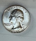 1961-D  Washington 90% Silver Quarters - Almost Uncirculated