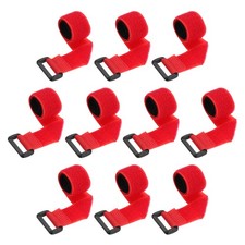 10Pcs, Reusable Cinch Straps 1"x12" Hook and Loop Cable Securing Straps Red