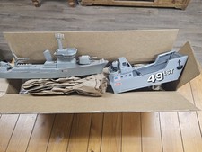 Vintage Buddy L 49 LST Navy Tank Landing Ship And PT-109 Patrol Torpedo Boat. 