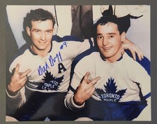 Dick Duff Signed Stanley Cup with Mahovlich Toronto Maple Leafs 8 x 10 Auto
