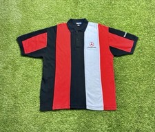 Vintage Mercedes Benz Striped Polo Shirt Men’s Large Red White Black Racing Cars