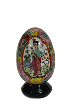 Ceramica cinese, a uovo, decorata a mano, vintage