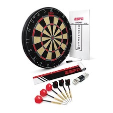 ESPN Dart Board Includes 6 Steel Tip Darts, Scoreboard, and Throw Line
