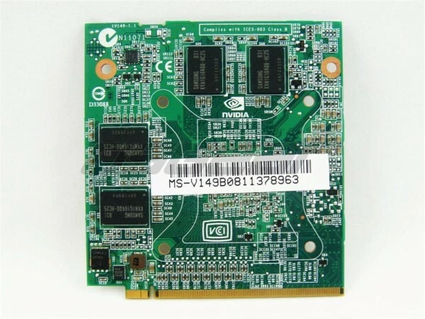 nVidia Geforce 9600M GS G96-600-C1 VG.9PG06.003 MXM I II DDR2 512MB Video Card - Image 2 of 3