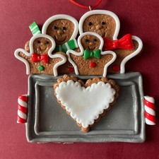 Cute Gingerbread Cookie Family Ornament with Heart Nameplate Spend 20 FreeShip