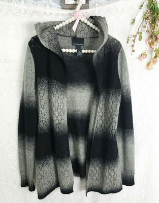 Cynthia Rowley Cardigan sweater Size Large XL Ombre Hooded Wool Blend Womens Top | eBay